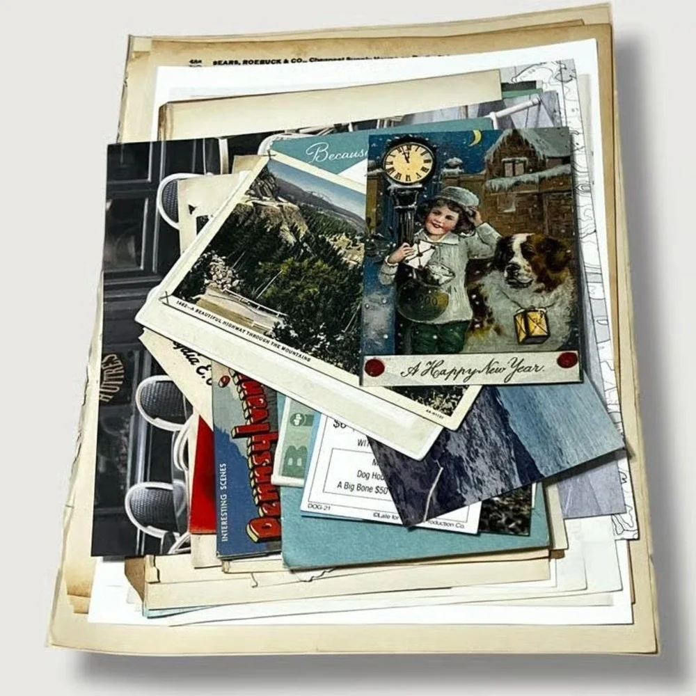 50+ piece Ephemera Lot 36 Collage Crafting Junk Journals Scrapbooking